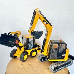 Bruder Toy 02457 CAT Mini Excavator Vehicle Rotates & Wheel Loader Construction